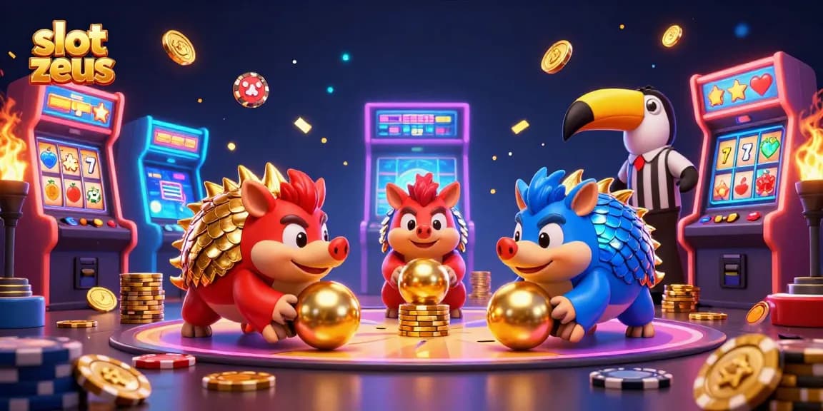 Experience thrilling spins in the slot zeus as colorful pangolins roll through gold and poker chips.