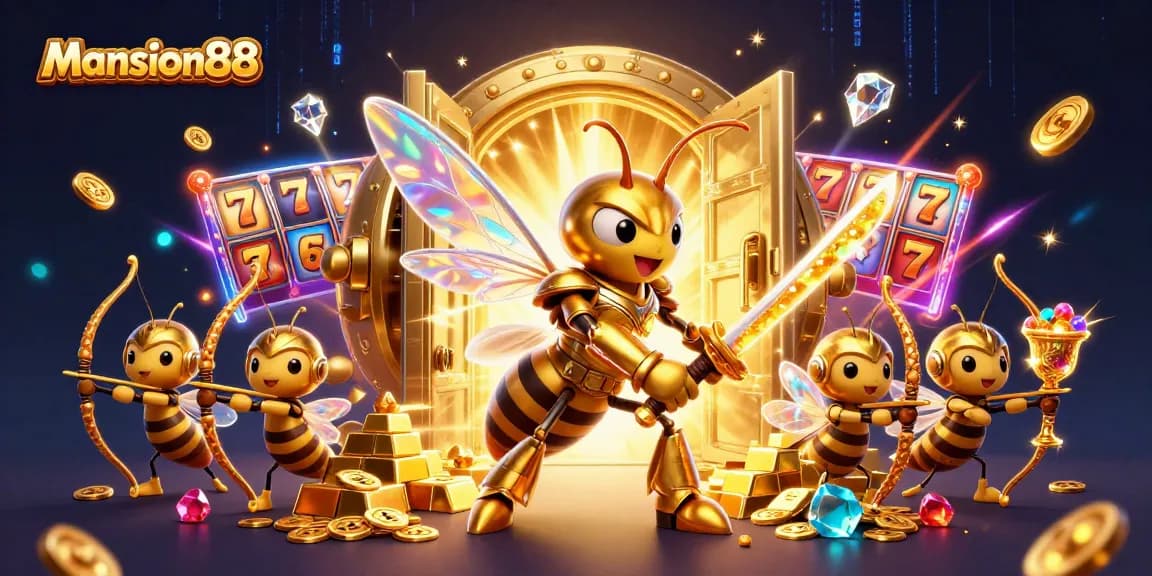 Experience the excitement of Mansion88 with dynamic betting elements and vibrant characters in a rich casino scene.