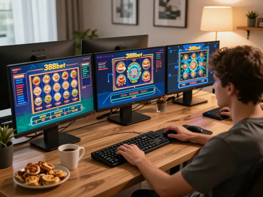 Experience dynamic online gaming at 388bet with multiple screens showcasing exciting gameplay.