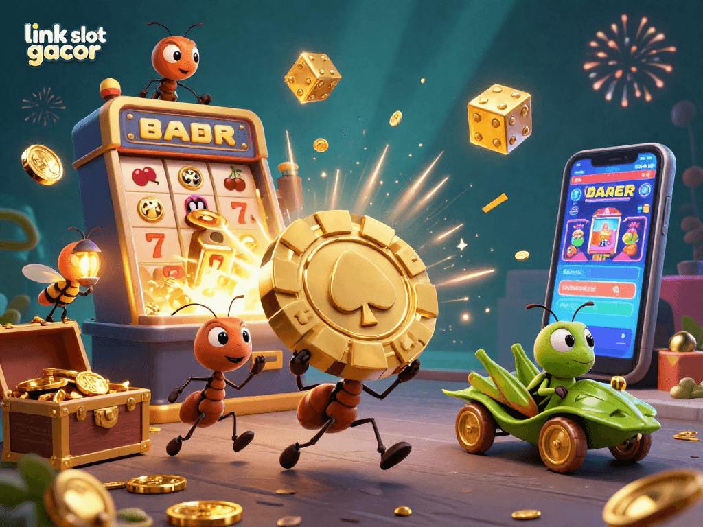 Experience thrilling wins with the link slot gacor in this dynamic slot game illustration.