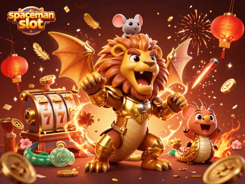 Experience the excitement of spaceman slot with vibrant 3D visuals and dynamic scattered gaming elements.