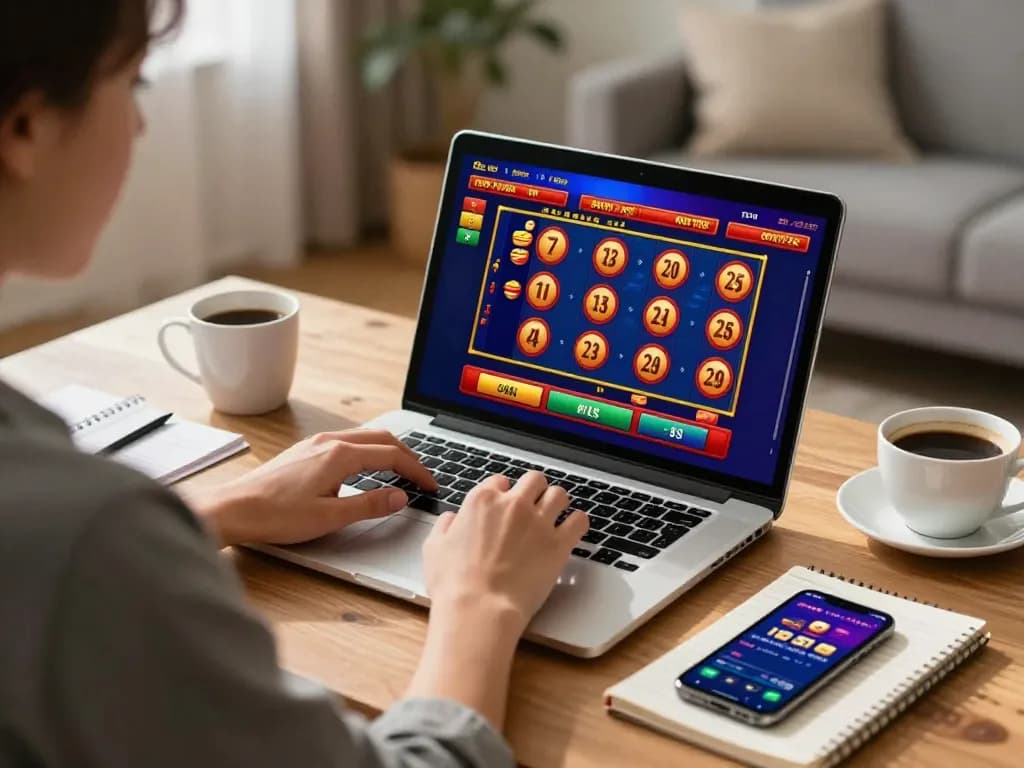 Play online slots on Rikvip with engaging gameplay and strategic notes in a cozy home setting.