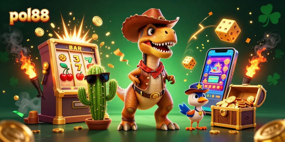 Meriahkan permainan pol88 dengan karakter lucu dan simbol jackpot mengagumkan di slot machine.