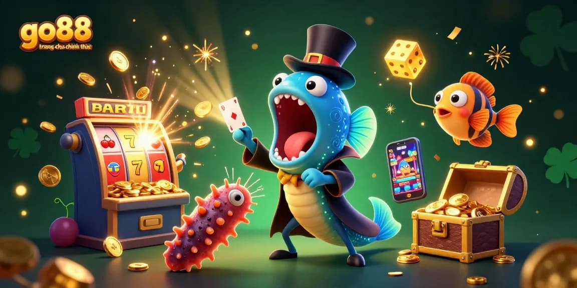 Experience excitement at go88 trang chu chinh thuc with a vibrant casino showdown featuring animated deep-sea characters.