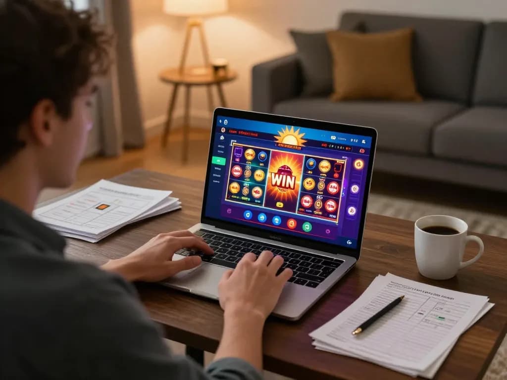 Engaging in thrilling gameplay on the sun win casino app in a cozy setting