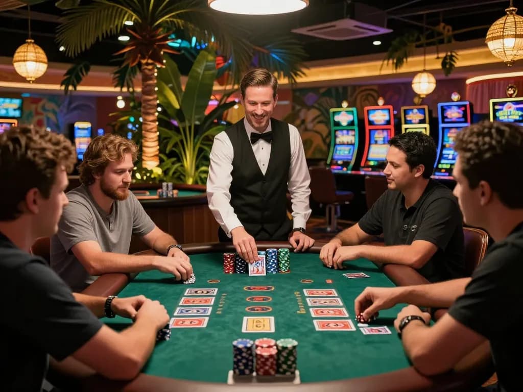 Engaging blackjack table scene highlighting dynamic gameplay in a luxurious casino atmosphere featuring S8-themed decor