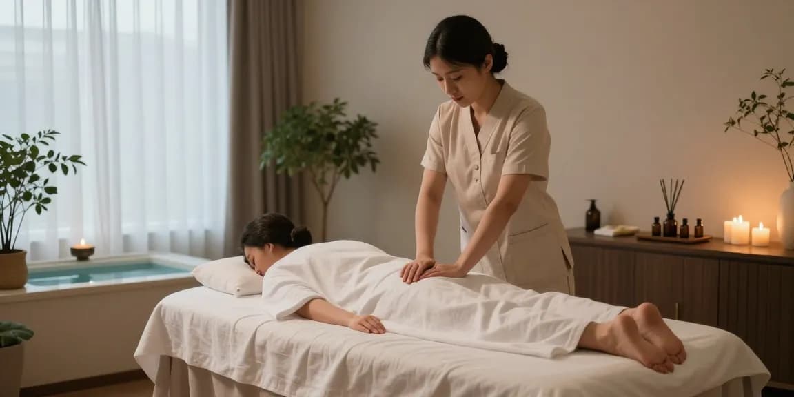 Relaxing Swedish massage experience at 영등포스웨디시 spa, showcasing serene treatment room and skilled therapist.