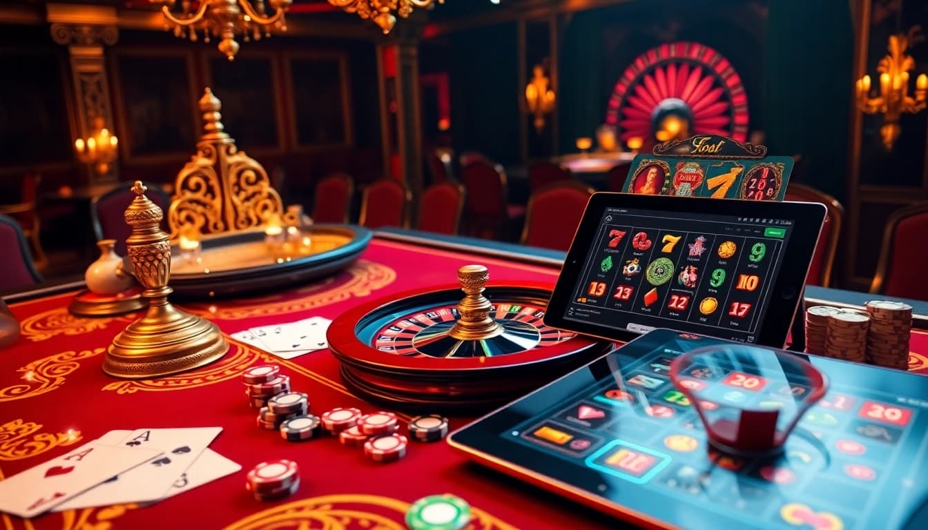 Experience the excitement of playing pg slot demo games at a vibrant casino table with chips and cards.