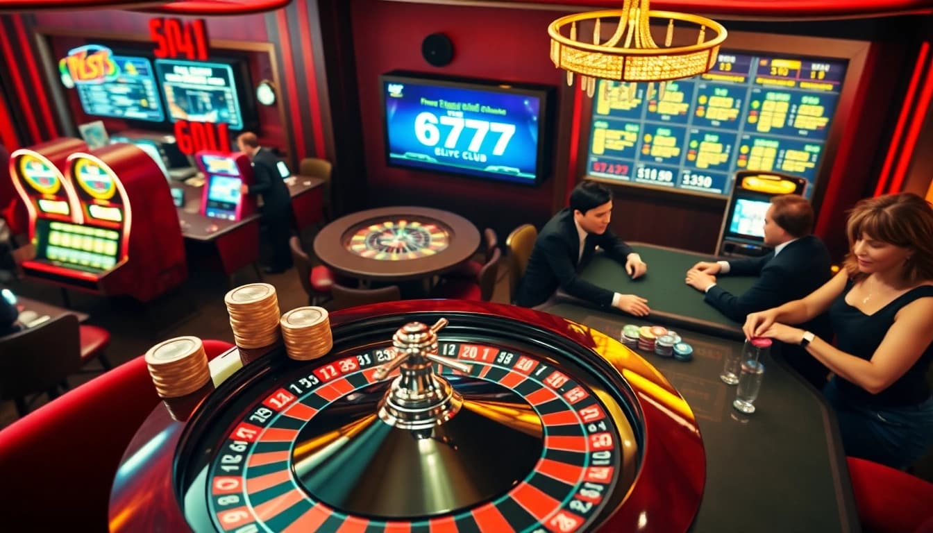 Players enjoy high-stakes excitement at the 6L777 CLUB with roulette and poker games.