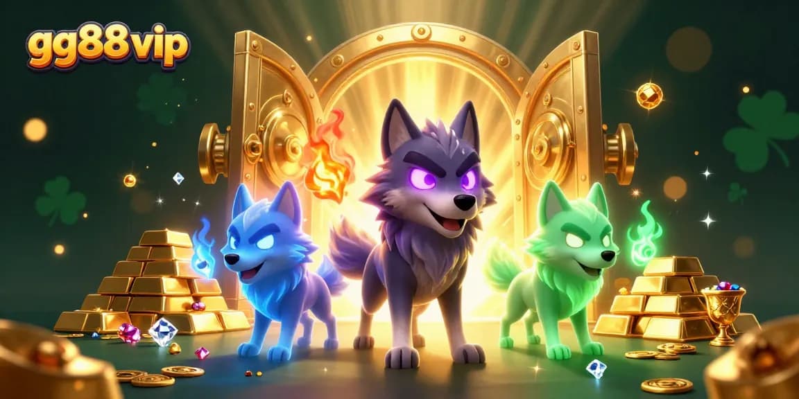 Experience the excitement of gg88 vip with dynamic ghostly wolves and treasure-filled casino elements.
