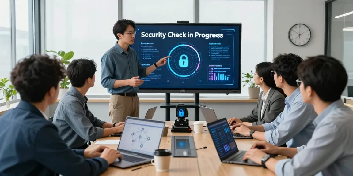 Team discussions on cybersecurity at https://shs-dome5.com/ showcasing security protocols in a modern office setting.