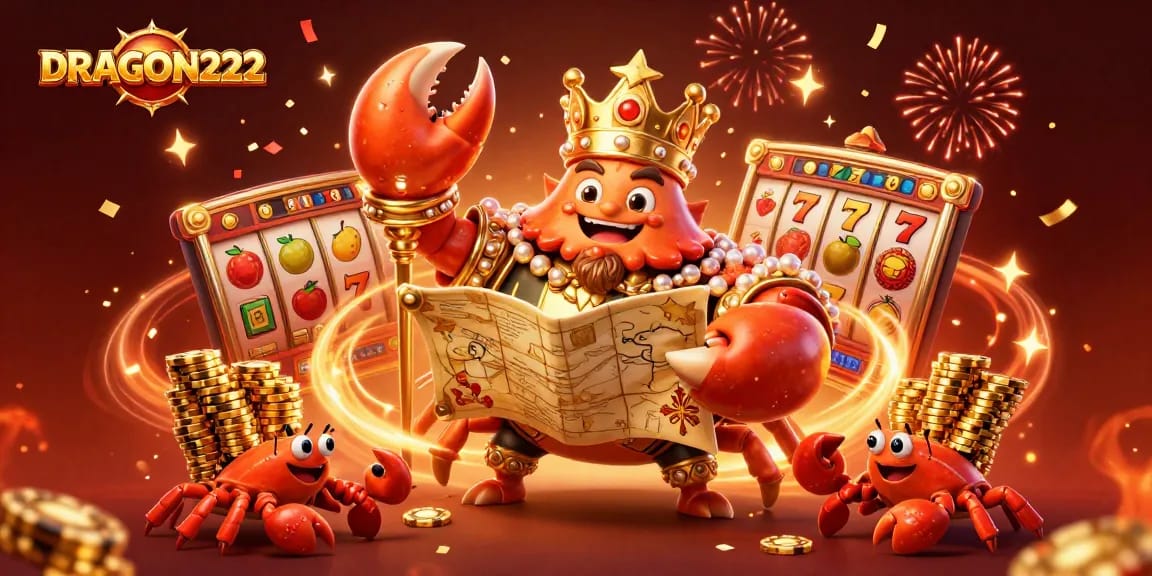 Experience thrilling wins on DRAGON222 with dynamic slots, golden crab emperor, and festive elements.