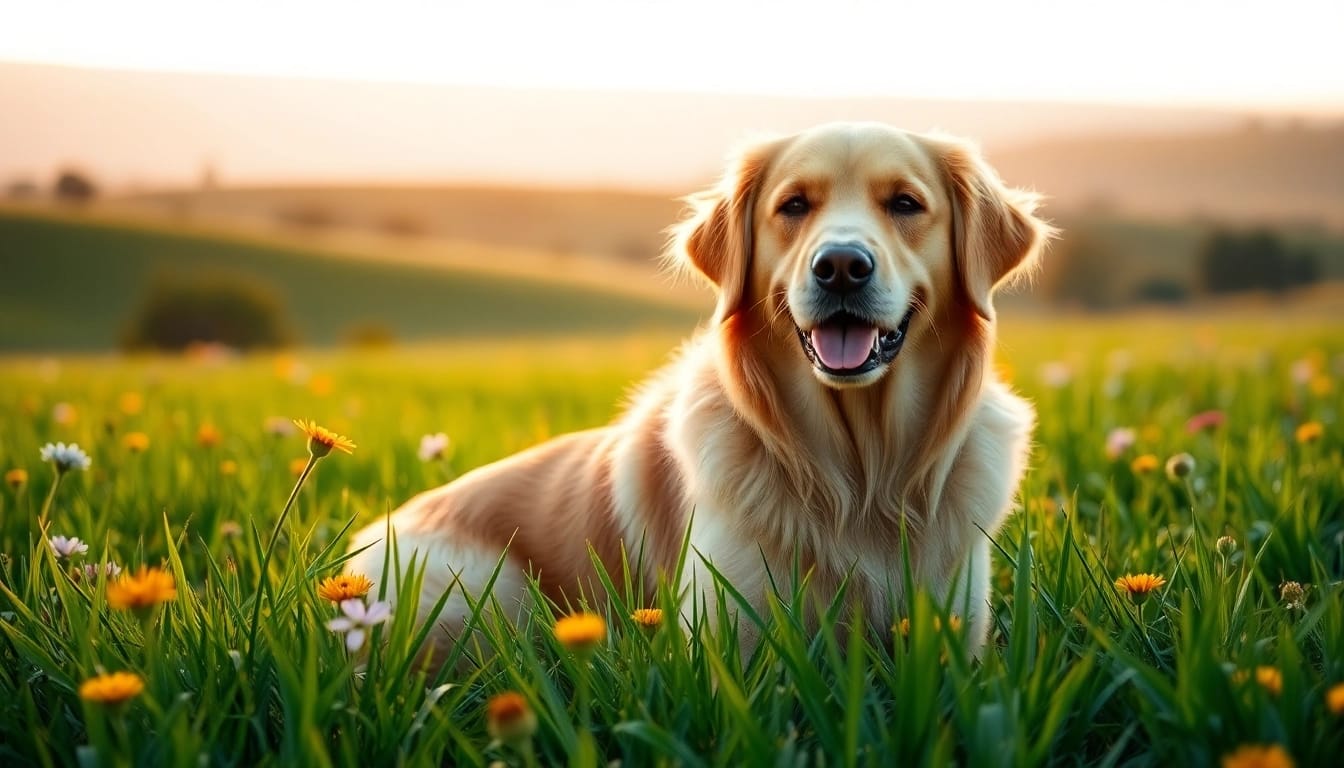 Discovering CBD For Pet benefits through a calm and joyful dog in a vibrant outdoor setting.