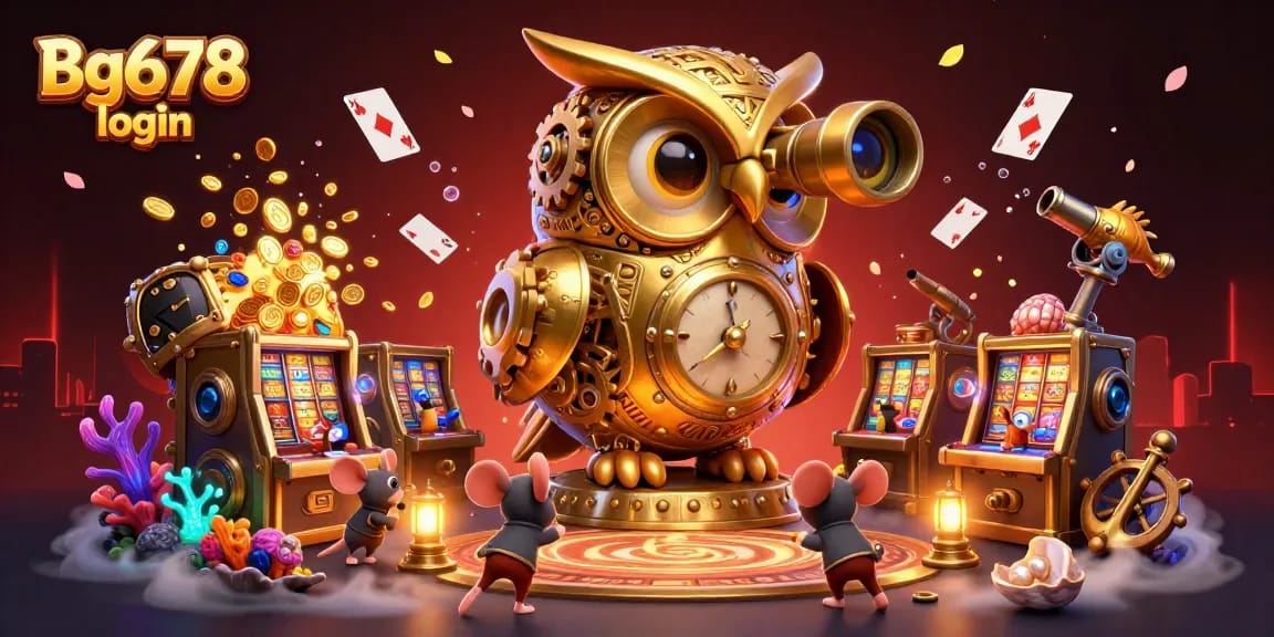 Gain insights at Bg678 login with a vibrant 3D casino scene showcasing games and excitement.