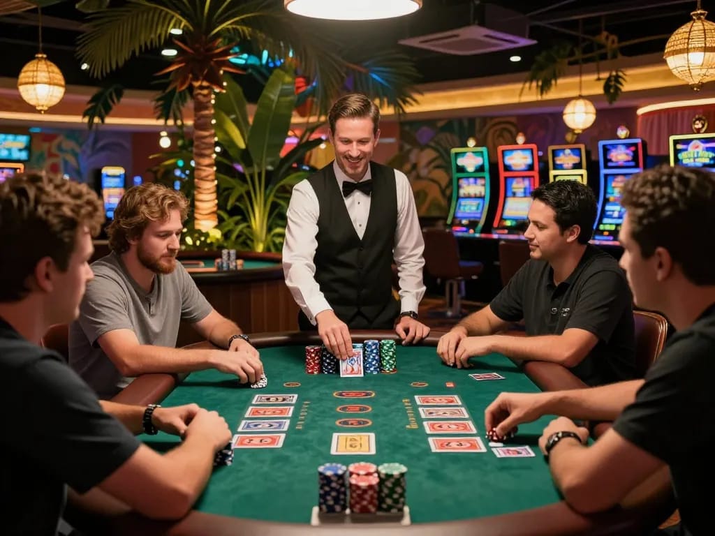 Engaging blackjack table scene highlighting dynamic gameplay in a luxurious casino atmosphere featuring S8-themed decor