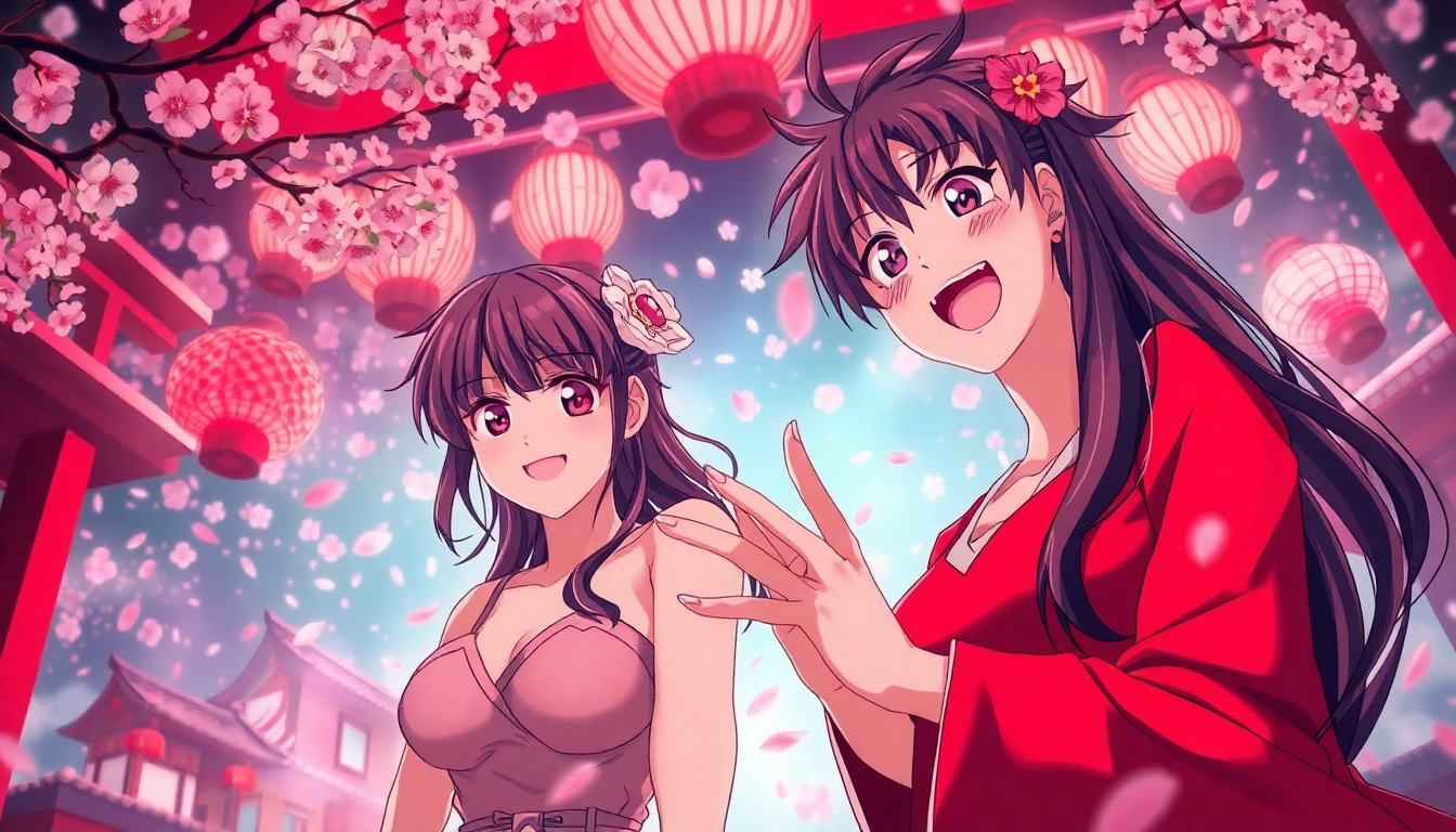 Exciting scene of anime characters in playful flirtation, embodying themes of anime sex.