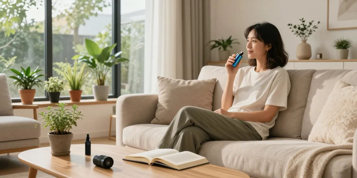 disposable thc vape uk reflecting wellness with organic hemp extracts in a serene home setting