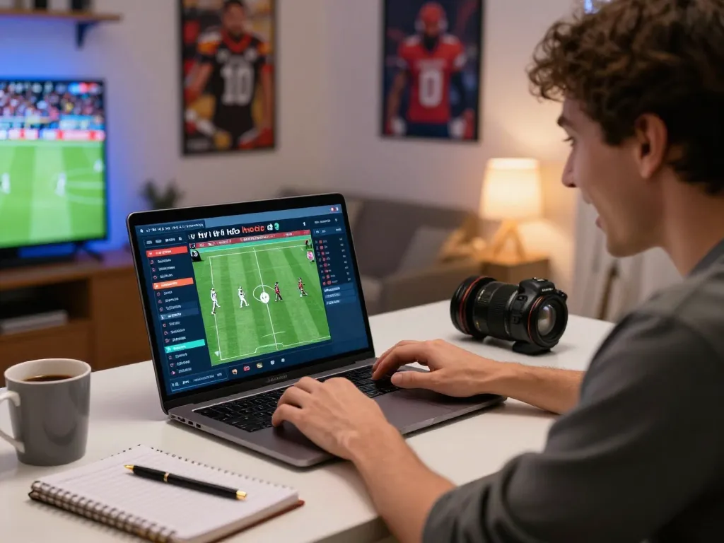 Tỷ lệ kèo nhà cái displayed on a laptop during live sports betting, showcasing a strategic approach.