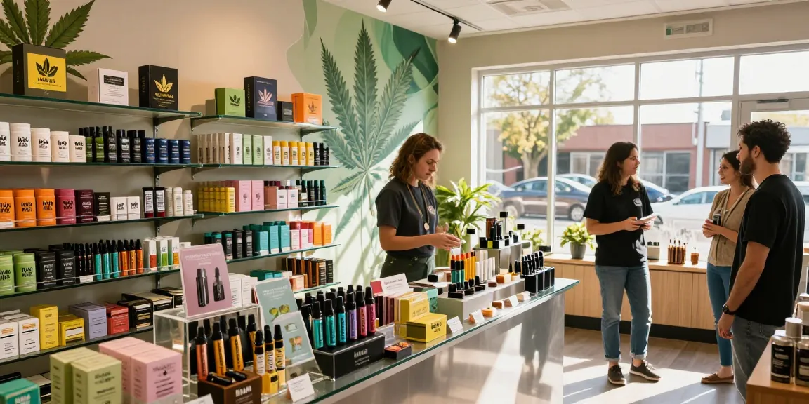 Explore Muha Meds vibrant retail space showcasing cannabis products and customer engagement.