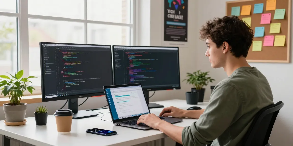 Discover the Telegram Web Version in a modern workspace, showcasing coding and communication.