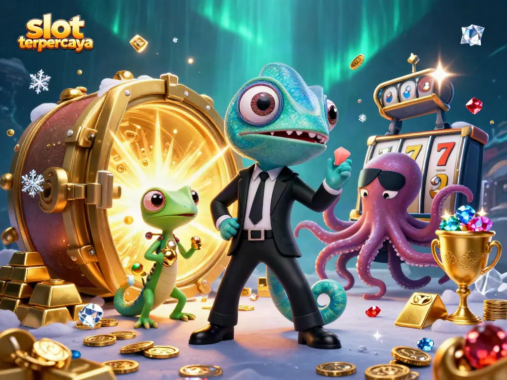 Menangkan permainan slot terpercaya dengan chameleon detektif dan sekutunya di dunia berkilau koin dan harta karun.