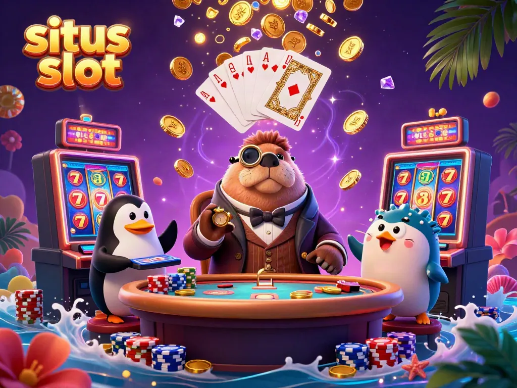 Gambarlah situs slot yang menarik dengan walrus kartun, dealer penguin, dan ikan puffers di pabrik mesin slot.