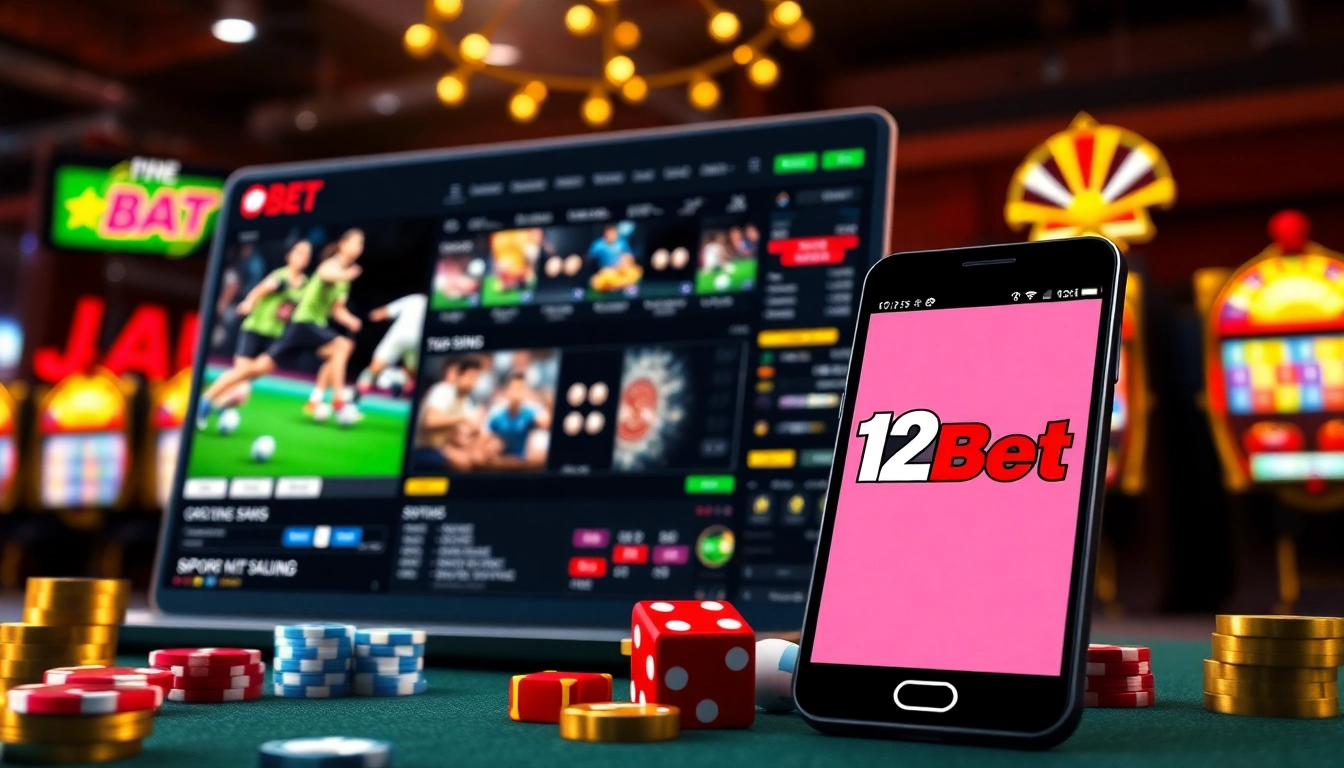 Experience the excitement of online gambling with 12Bet's engaging visuals.