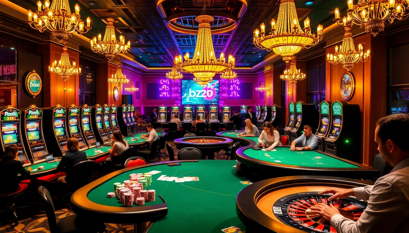 Players enjoying high-stakes games at b52club's vibrant poker tables filled with excitement.