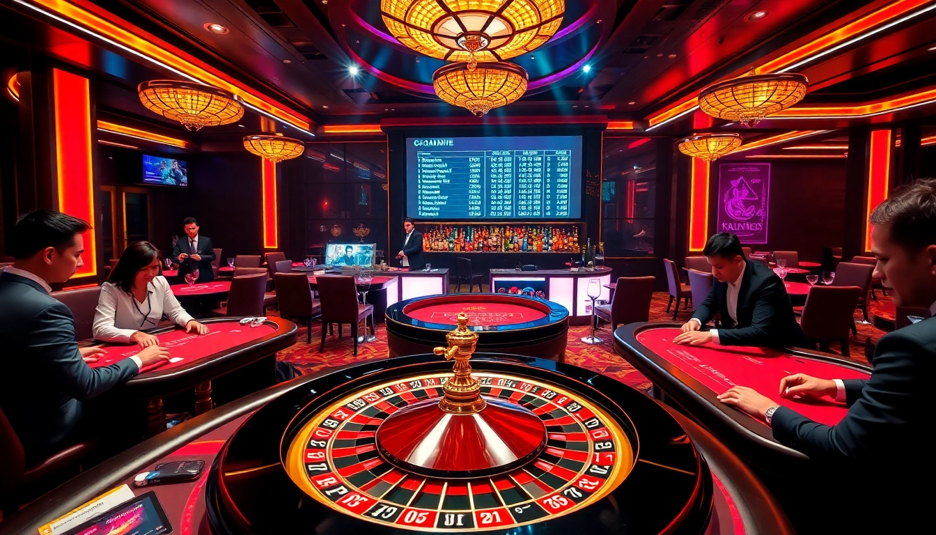 Experience the thrill of high stakes at a vibrant gambling scene featuring roulette and players, inspired by https://hanoiculturetravel.com/.