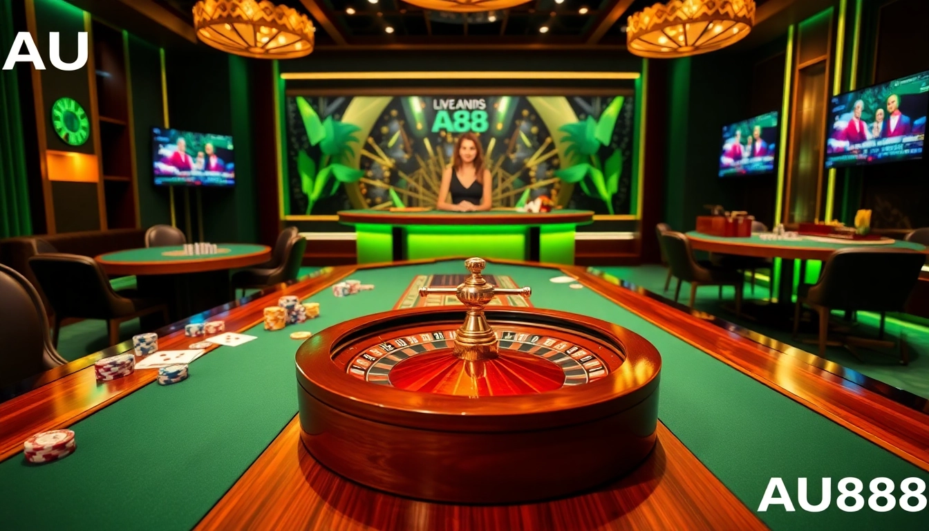 Link AU88 offers an engaging online gambling experience with vibrant casino tables and professional dealers.