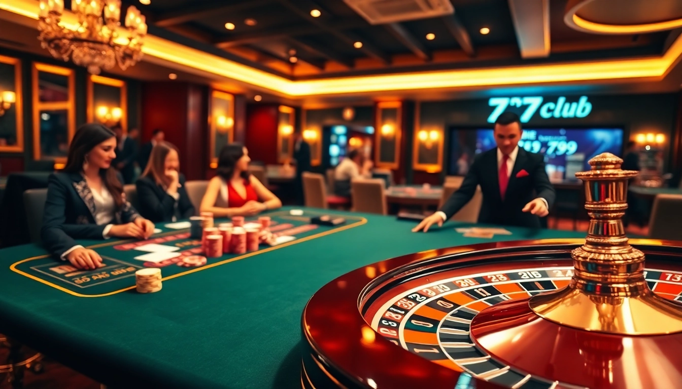 Engaging players at a 789club casino table showcasing excitement and luxury.